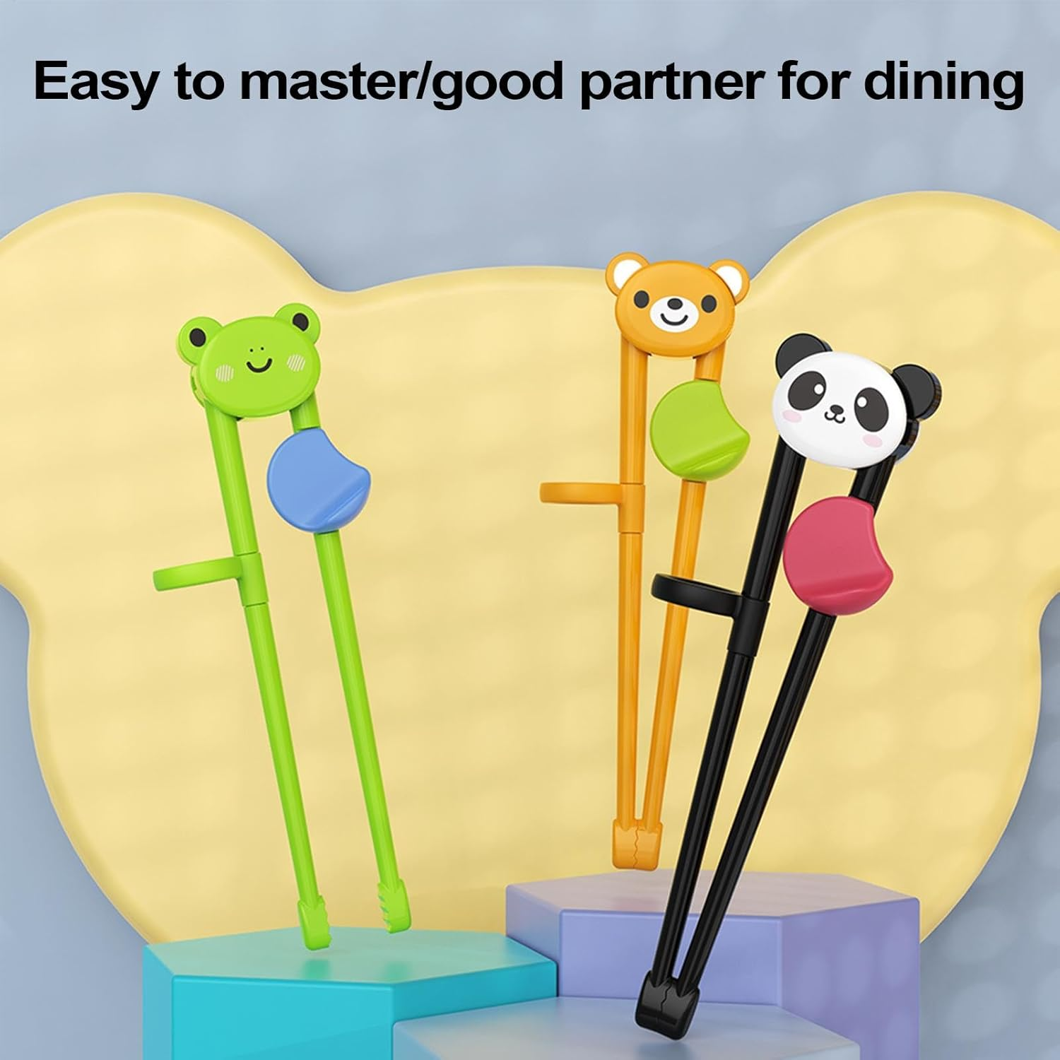 Kids Training Chopsticks - Practice Chopsticks - Reusable Children Adult Learning Chopsticks - Easy to Use Chopsticks | for Beginners Toddler, Right or Left Handed image number 3