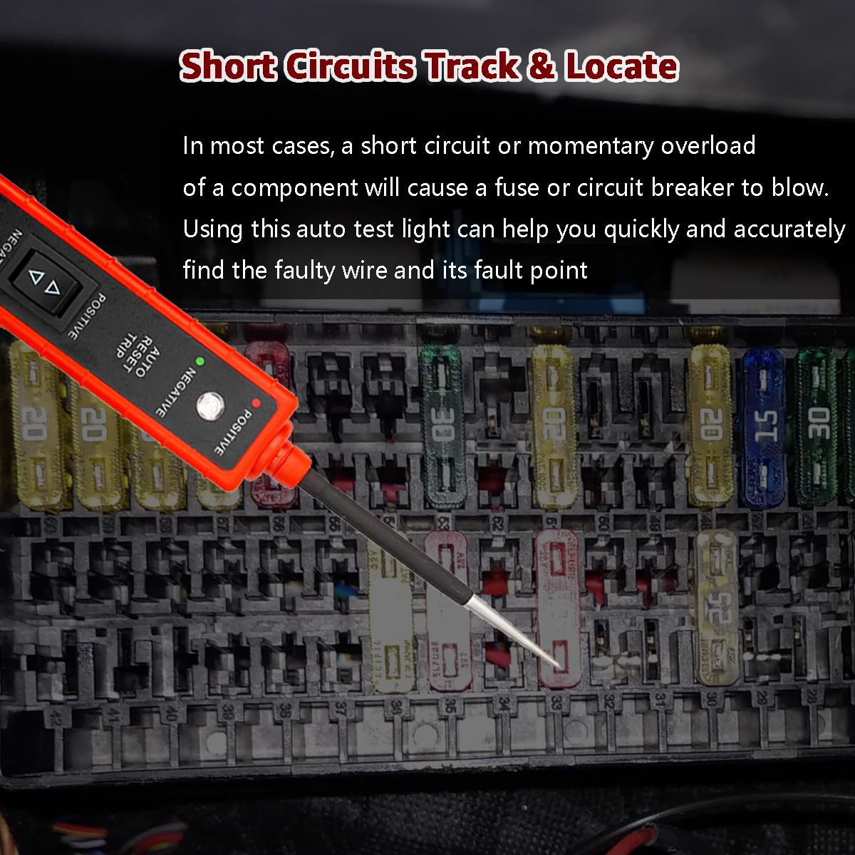 ITEQ Power Circuit Probe Tester, 6V-24V DC Test Light, Automotive Short Circuit Located and Component Activated, 12V Auto Electrical Tester, Polarity Identify with LED Light, Overload Protection image number 1