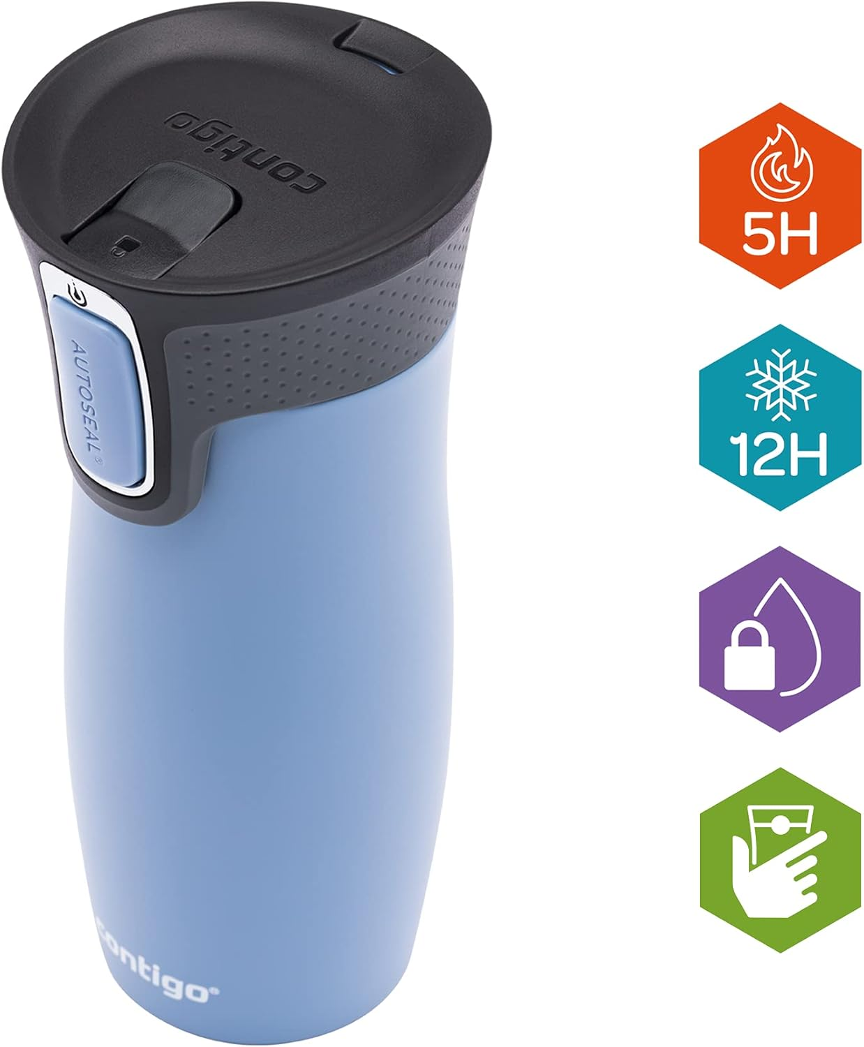 Contigo West Loop Autoseal Thermal Mug, Stainless Steel Insulated Mug, Coffee Mug to Go, BPA Free, Leak-Proof Travel Mug with Easy-Clean Lid, Keeps up to 5 Hours, 470 Ml - Earl Grey image number 6