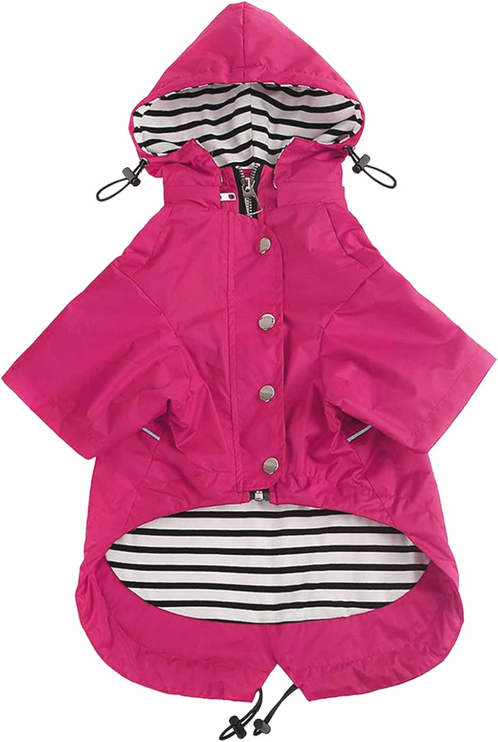 Morezi Dog Zip up Dog Raincoat with Reflective Buttons, Rain/Water Resistant, Adjustable Drawstring, Removable Hood, Stylish Premium Dog Raincoats - Size XS to XXL Available - Yellow - S