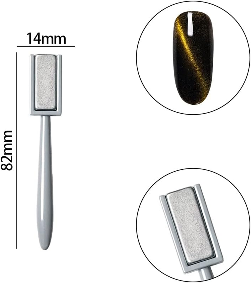 15 Pcs Nail Magnet Tool Set Magnet Plate Wand Board Magnetic Pen Stripe Nail Magnet Double Ended Magnet Wand Magnet Stick for Cat Eye Gel Polish Nail Art image number 6