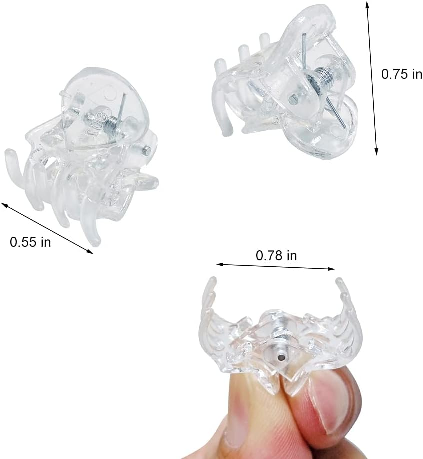 50 PCS Mini Hair Claw Clips， Bangs Strong Grip Multifunction Clamp Clips. (Transparent White) - Bright Colors image number 2