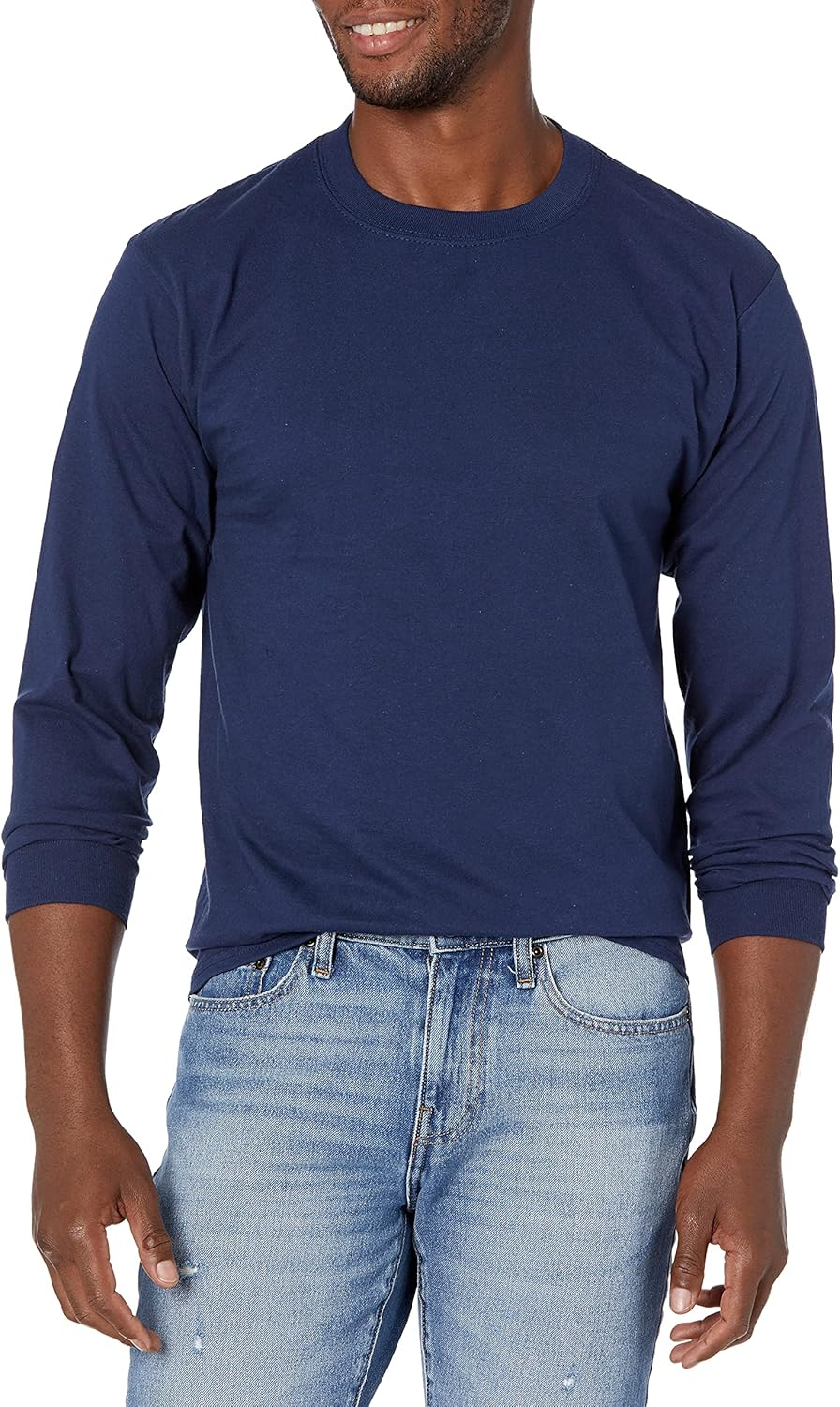 Hanes Men'S Beefy Long Sleeve Shirt, 1 or 2 Pack image number 5