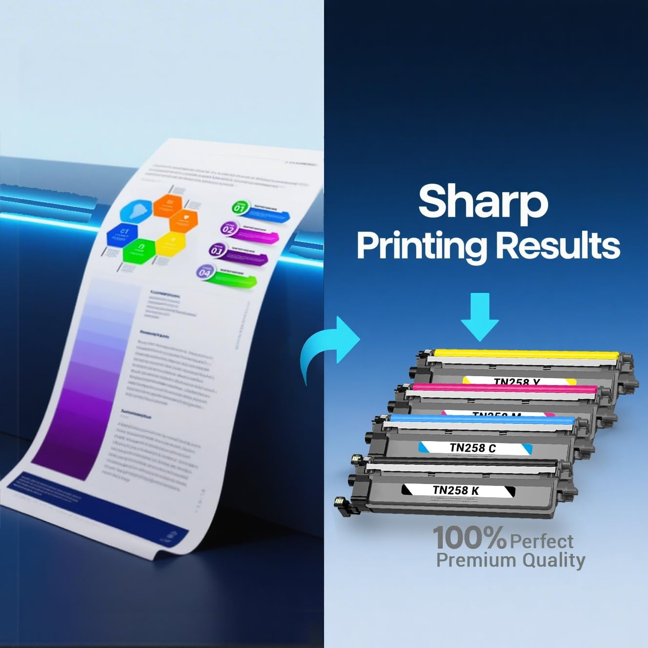 Coralink TN258 Toner Cartridge Compatible for Brother Replacement 258XL Work with MFC-L3760CDW MFC-L3755CDW HL-L8240CDW HL-L3280CDW HL-L3240CDW DCP-L3560CDW DCP-L3520CDW Color Laser Printer (4 Pack)