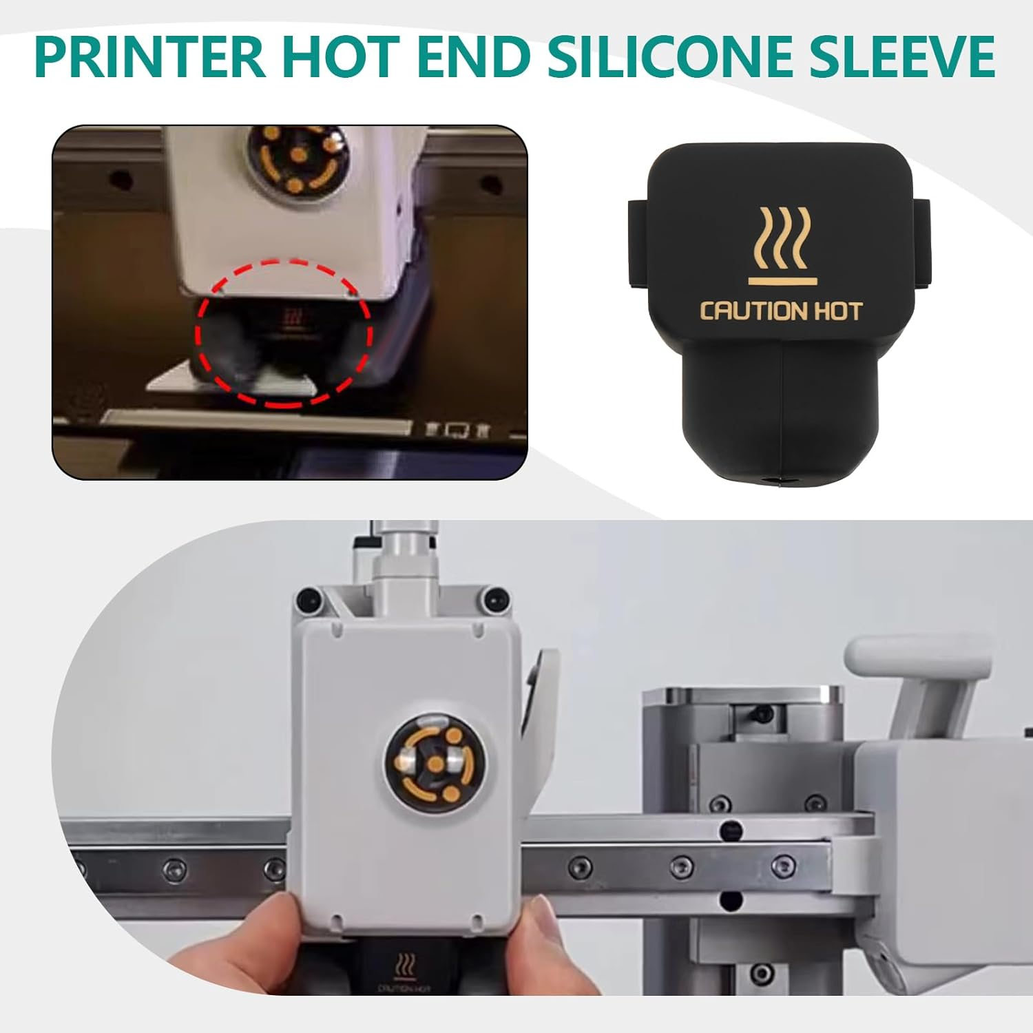 Emsea 5Pcs Silicone Sock Covers 300C High Temperature Caps Compatible with Bambulab A1 / A1 Mini 3D Printer Hotend Replacement Printing Accessories image number 5