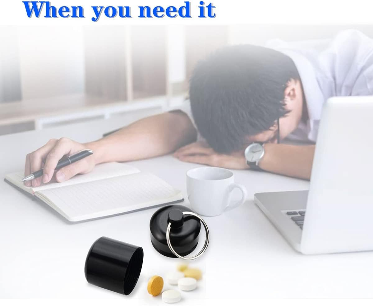 Evervanz 2 Packs Aluminum Pill Container Keychain and Earplugs Casing Box Small and Cute G_08 image number 5