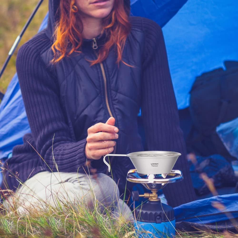 Nurdo Titanium Bowl with Handle Dinner Food Container Camping Pot for Outdoor Hiking Backpacking Picnic image number 1