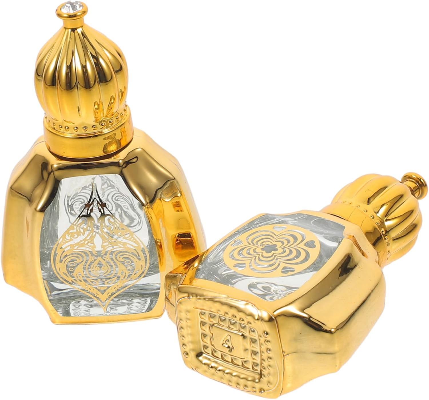 Aroma Roller Bottles 10Ml Glass Portable Perfume Supply Bottles with Silver Cap 2Pcs for Travel and Personal Use