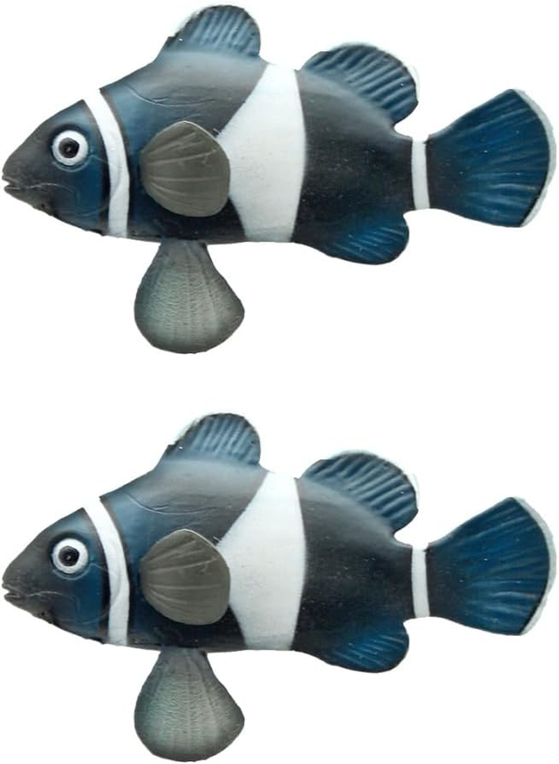 AIMALL 2PCS Artificial Floating Aquarium Fish Decorations Set, Silicone Betta Fish for Aquarium D&eacute;cor, Moving Small Fish Tank Ornaments for Betta Tanks, 6 Styles, 1.7-3.9 Inches