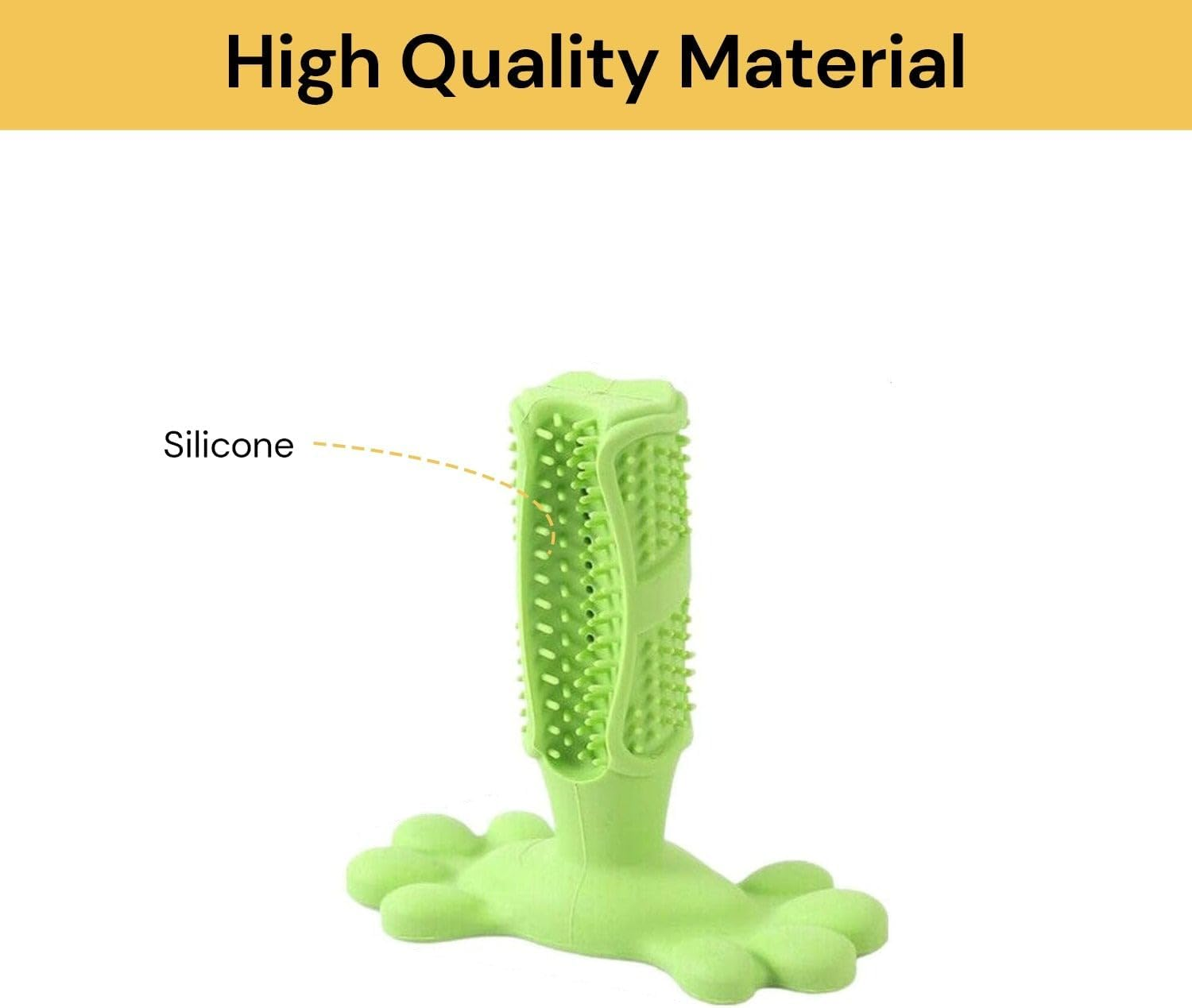 Ezonedeal Dog Toothbrush Dog Chew Toy Puppy Dental Care Massager Small Medium Doggy Teeth Cleaner Tooth Brushing Stick Natural Rubber Bite Resistant (Green) - Blue image number 2