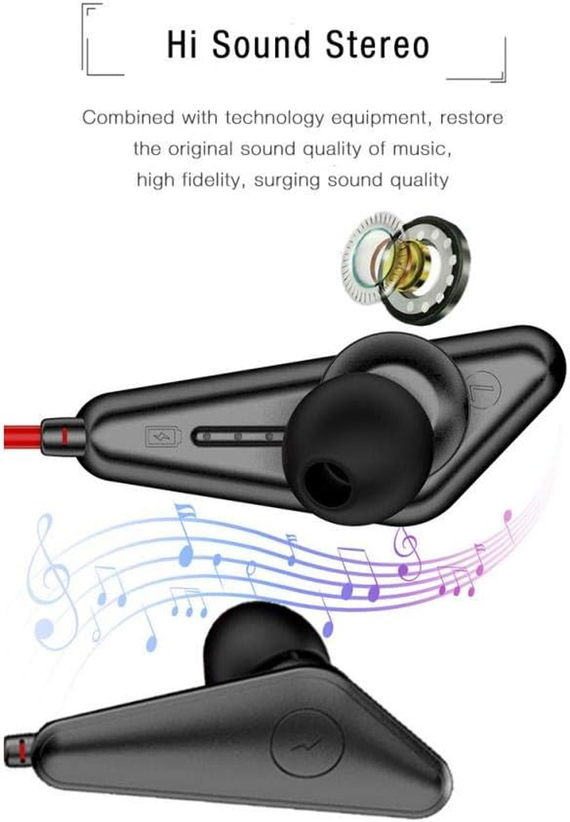 Headphones Neckband Earphones with HD Mic 68Hrs Black image number 4