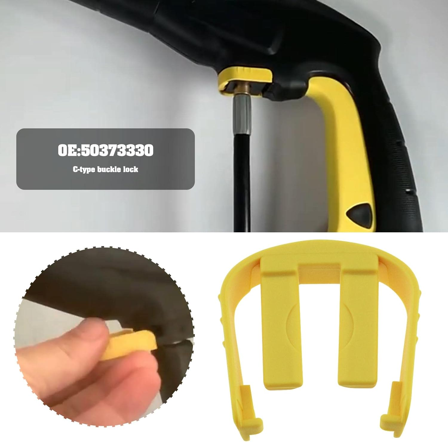 Ecsing 2Pcs Pressure Washer Quick Connect Snap Ring 50373330 Compatible with Karcher K2 K3 K4 K5 K6 K7 Replacement C Clips Yellow image number 3