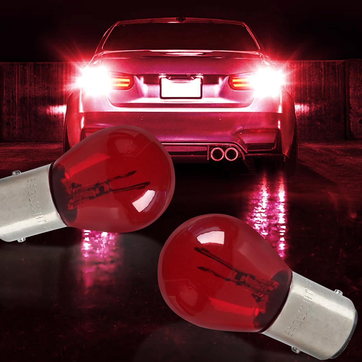 10 PCS Car 1157 P21/5W S25 BAY15D Light Bulb, Double Tail High and Low Brake Light Bulb Turn Signal Light Bulb Longerlife Replacement, Universal Halogen Brake Tail Light Parking Light (Red) image number 4