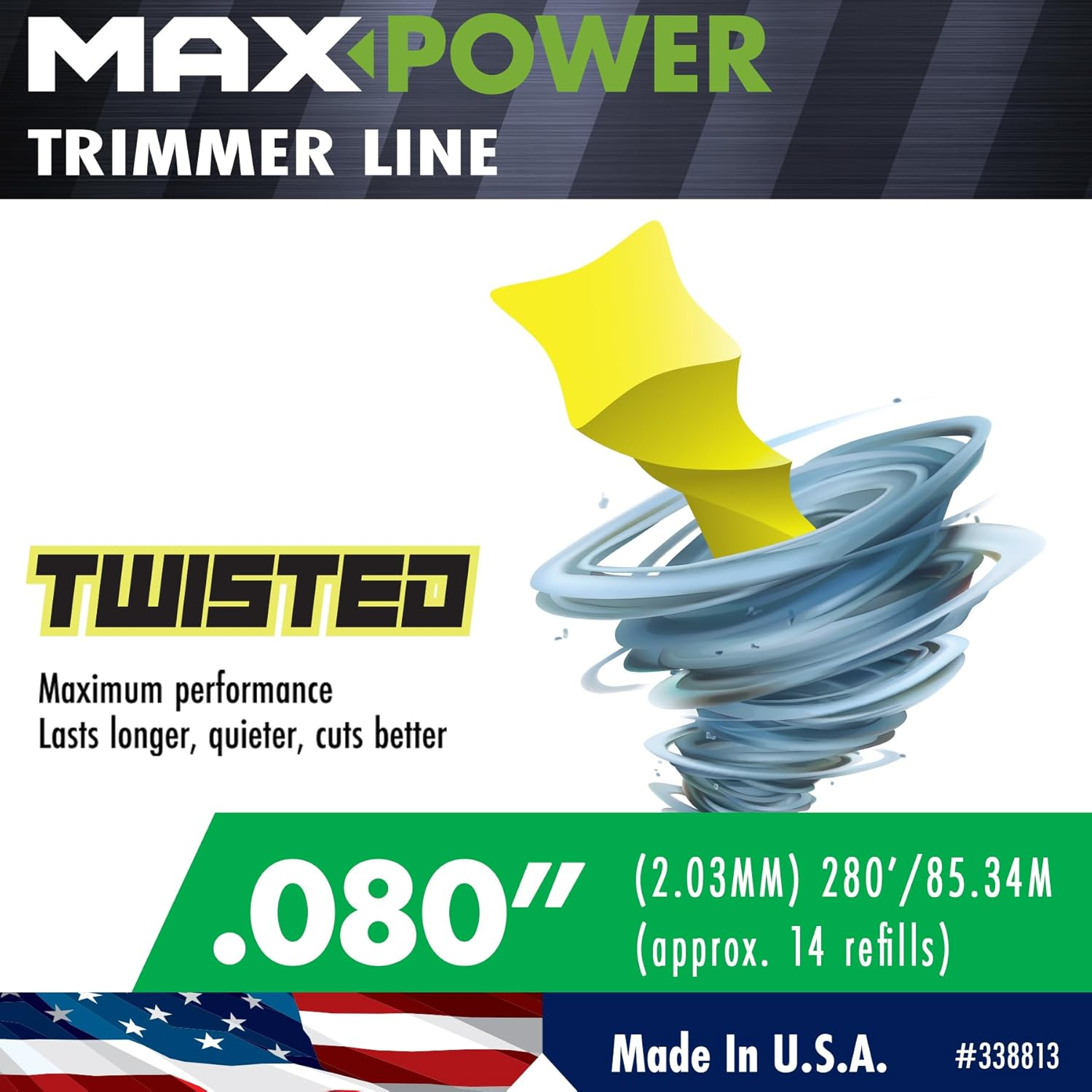 Maxpower 338813 Premium Twisted Trimmer Line .080-Inch Twisted Trimmer Line 280-Foot Length image number 3