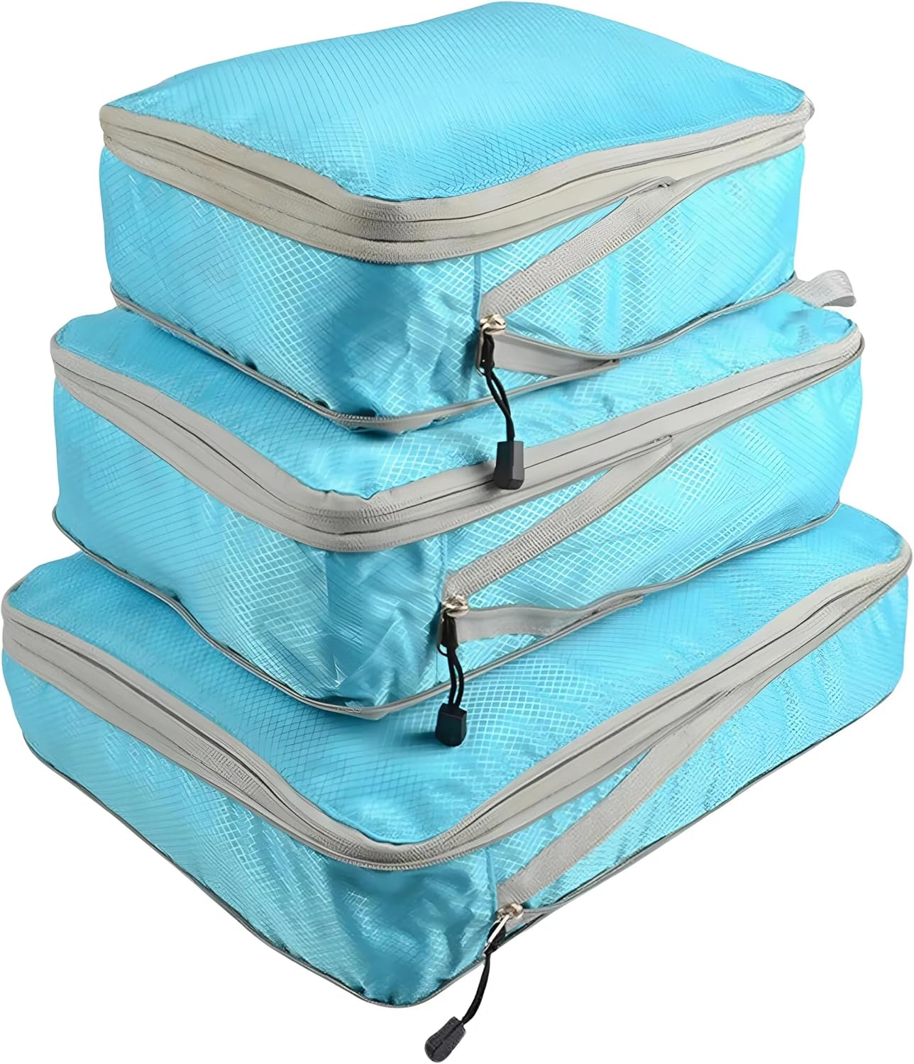 Spendeal 3PCS Compression Packing Cubes for Travel Packing Organisers Vacation with Double Smooth Zipper, Luggage Suitcase Organizer Bags, Expandable Packing Organizers (Black)