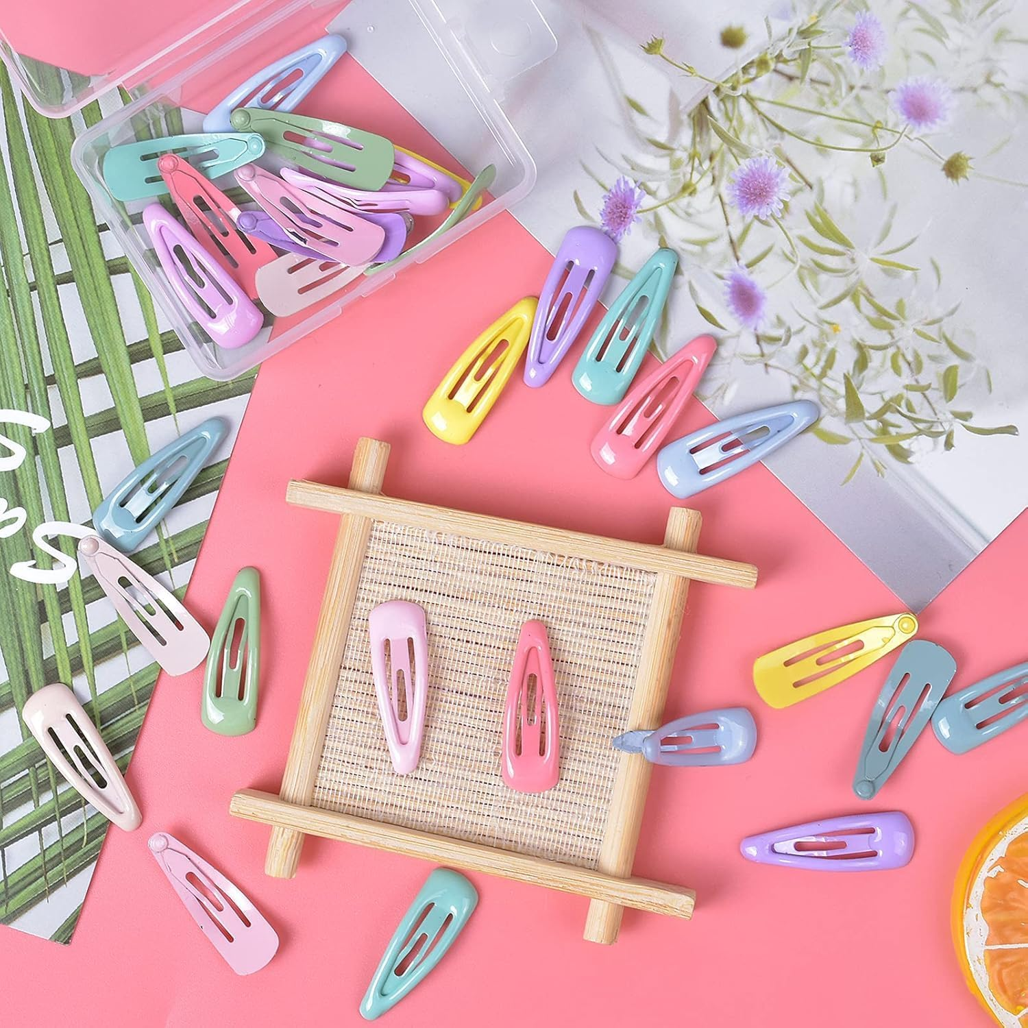 Small Metal Snap Hair Clips, 30 Pcs Non-Slip Metal Hair Clips Cute Candy Color Hair Barrettes Hair Clips Hairpins Barrette for Babies Toddlers Kids Girls image number 5