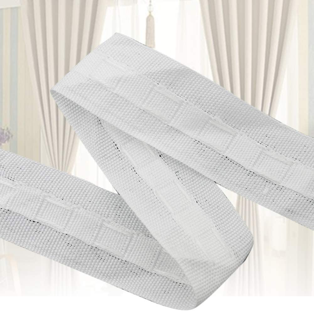EMVANV Knitted Curtain Heading Tape, 30Mx3Cm Narrow No Odor Strong Toughness Pleat Craft Linings image number 4