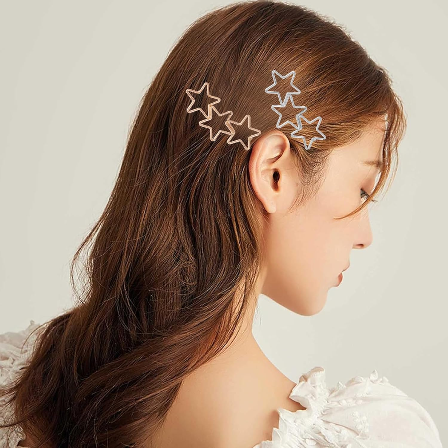 ASOMI 4 Pieces Metal Star Hair Accessories, Y2K Simple Fashion Hair Clips for Women and Girls, Trendy Hair Accessories (Gold, Silver) image number 5