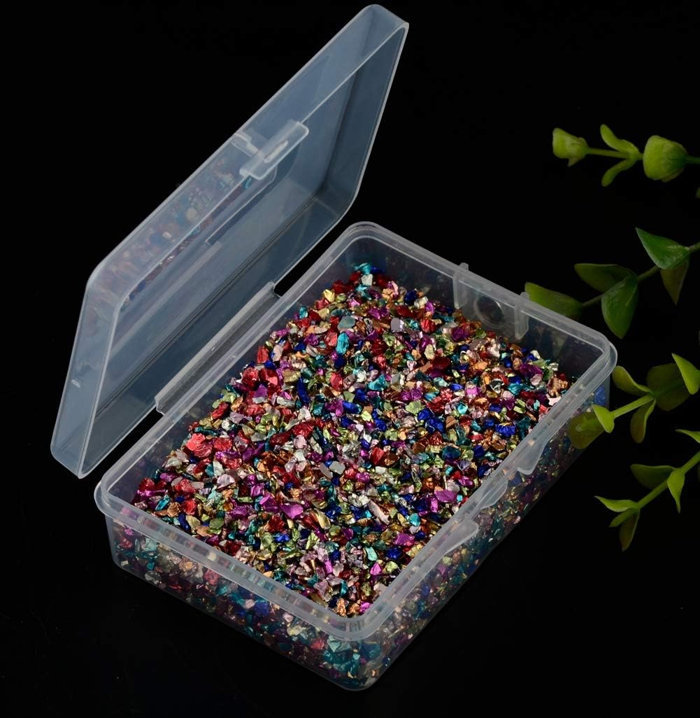 Crushed Glass Irregular Metallic Chips Sprinkles Chunky Glitter Multicolor 100G 2-4Mm for Nail Arts Craft DIY Vase Filler Epoxy Resin Mold Scrapbooking Jewelry Making Decoration (Multicolor, 2-4Mm) image number 3