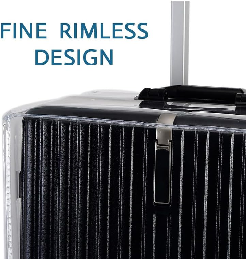 Yopolaz Real Clear Rimless Suitcase Cover - 20 22 24 26 28 30 Inch PVC Transparent Clear Travel Luggage Covers - Waterproof Dustproof Protective Suitcase Protectors, 22 Inch, Regular - 24 Inch image number 2