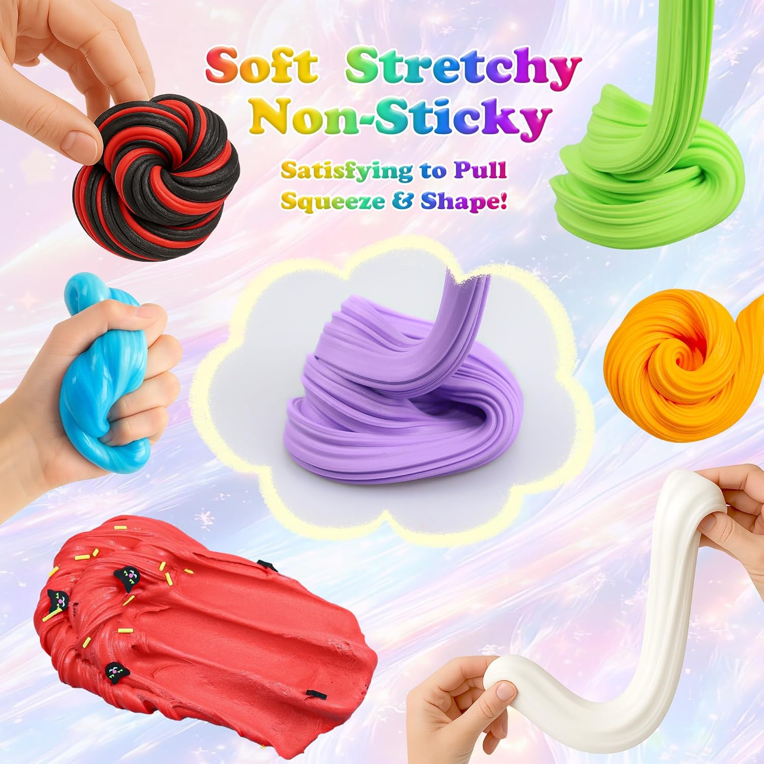 Halloween Peachybbies Slime 9 Pack, Scented Mixed Color Cloud Slime for Kids, DIY Fluffy Slime Kits for Girls Soft & Non-Sticky, Butter Slime Kit Party Favor Gifts, Slimes Stress Relief Toys image number 3