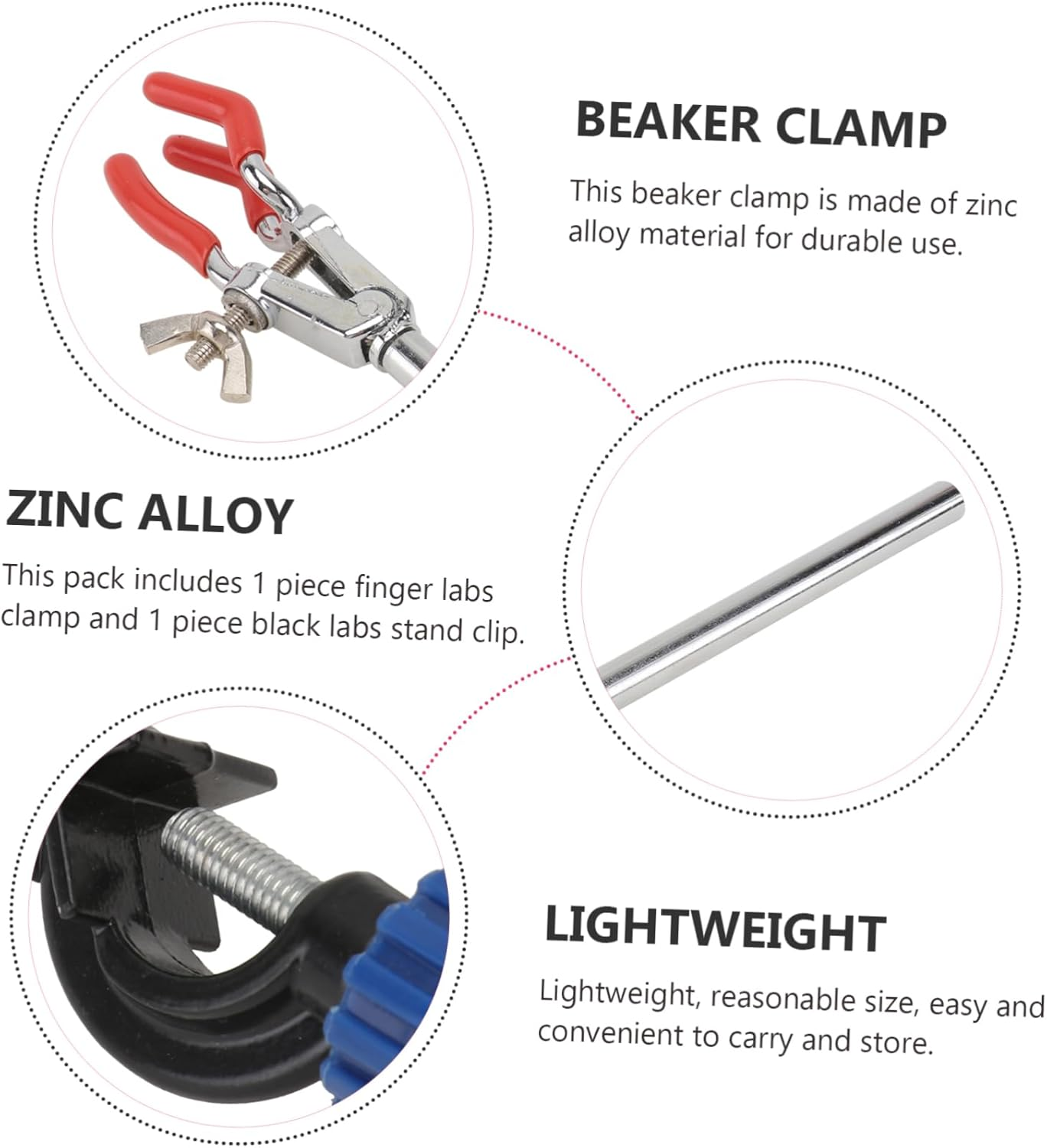 ULTECHNOVO 2Sets Flask Clip Clamp Laboratory Flask Clamp Stand Clips Heavy Duty for Scientific Research image number 5