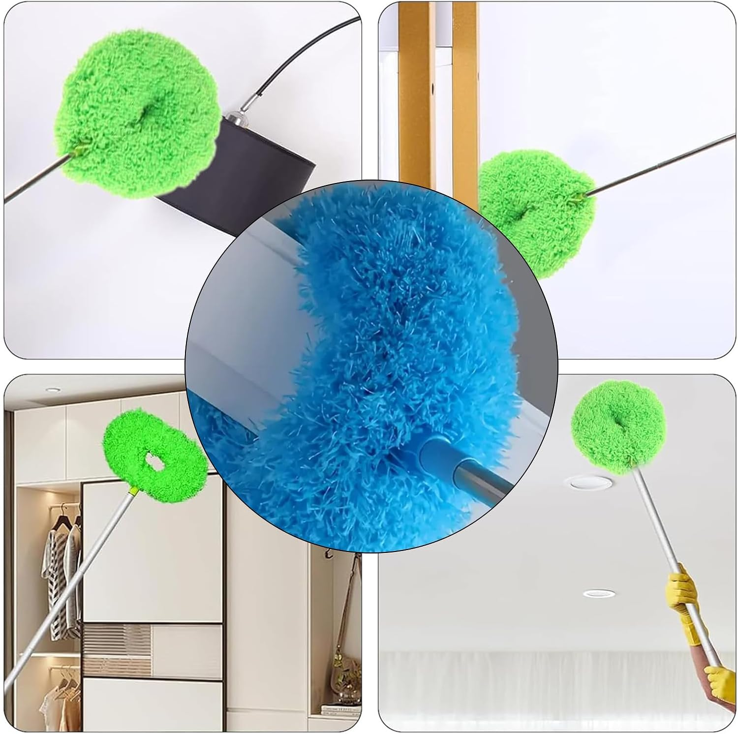 Ceiling Fan Cleaner Duster, Retractable Ceiling Fan Cleaner Duster Reusable Microfiber Blade Cleaner Fan Cleaner (Red) image number 4