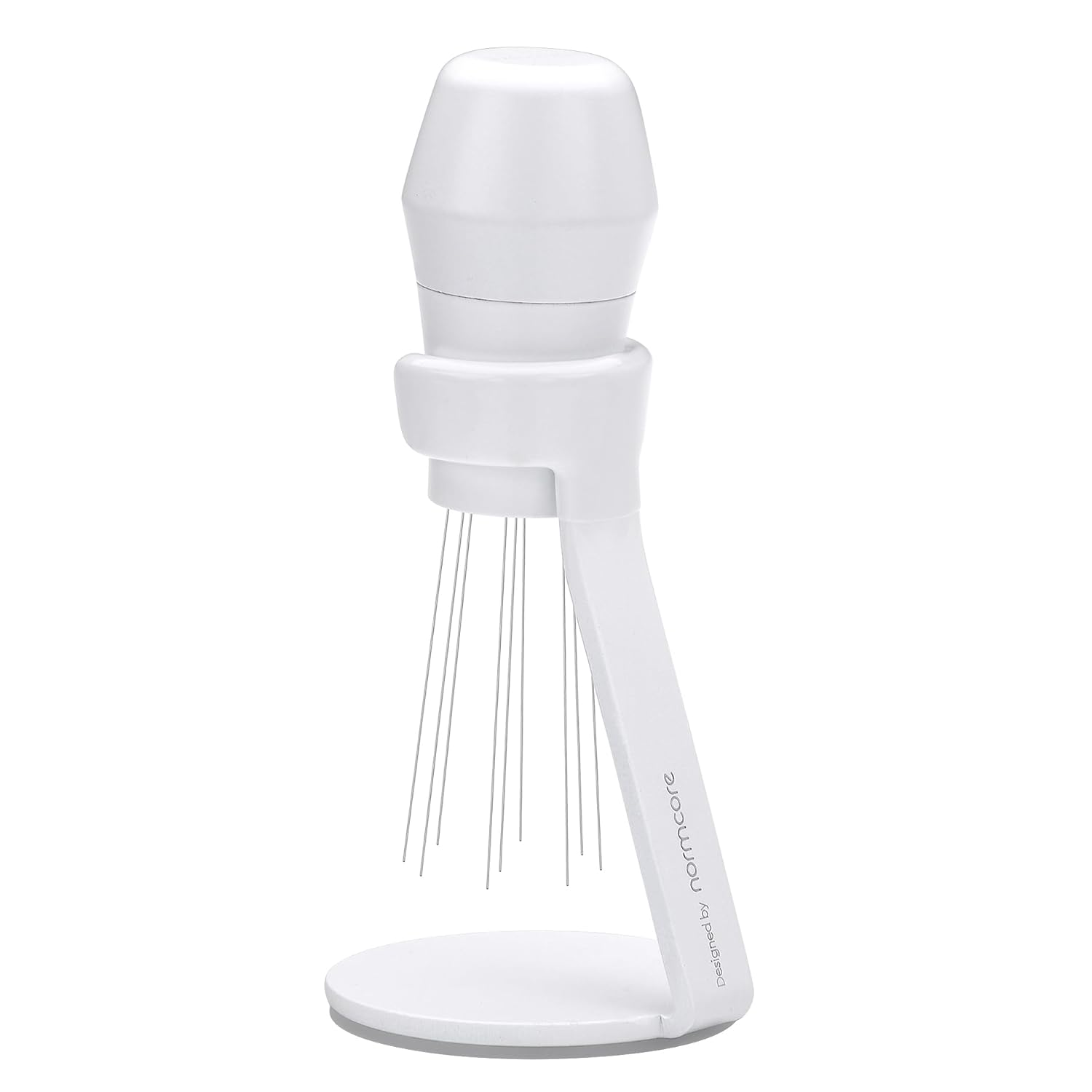 Normcore WDT Distribution Tool with Stand V3-9 Prong Needle Espresso Stirrer - 18 Needles 0.25Mm / 0.3Mm Thick Spring Wires - Weiss Distribution Technique - Anodized Aluminum Handle