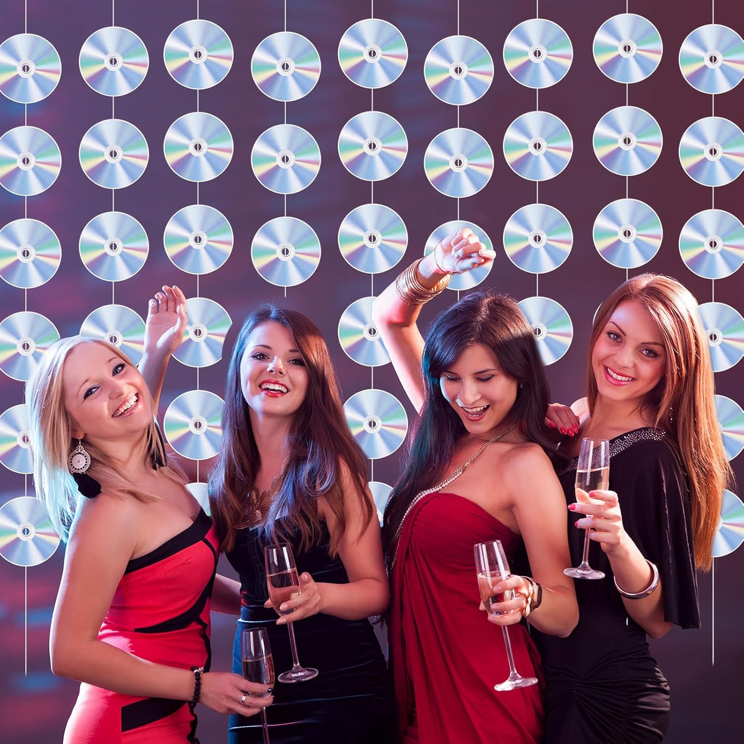 8Pcs 90'S Party Decorations, Retro CD Cutout Hanging Banner 2000S Music Themed Party Decoration Vintage Garlands for Y2K Disco Decades Party Birthday Party Supplies image number 1