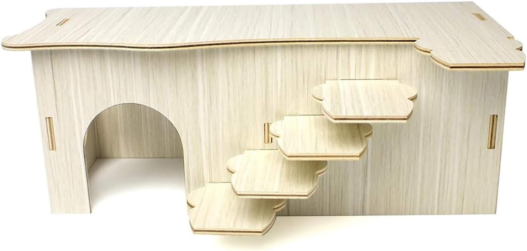 AIMALL 10.6X5.9X4.13 Inch Wooden Hamster Maze House with Multi-Bedroom Design, Platform and Hideout, for Golden Hamsters and Dwarf Hamsters image number 3