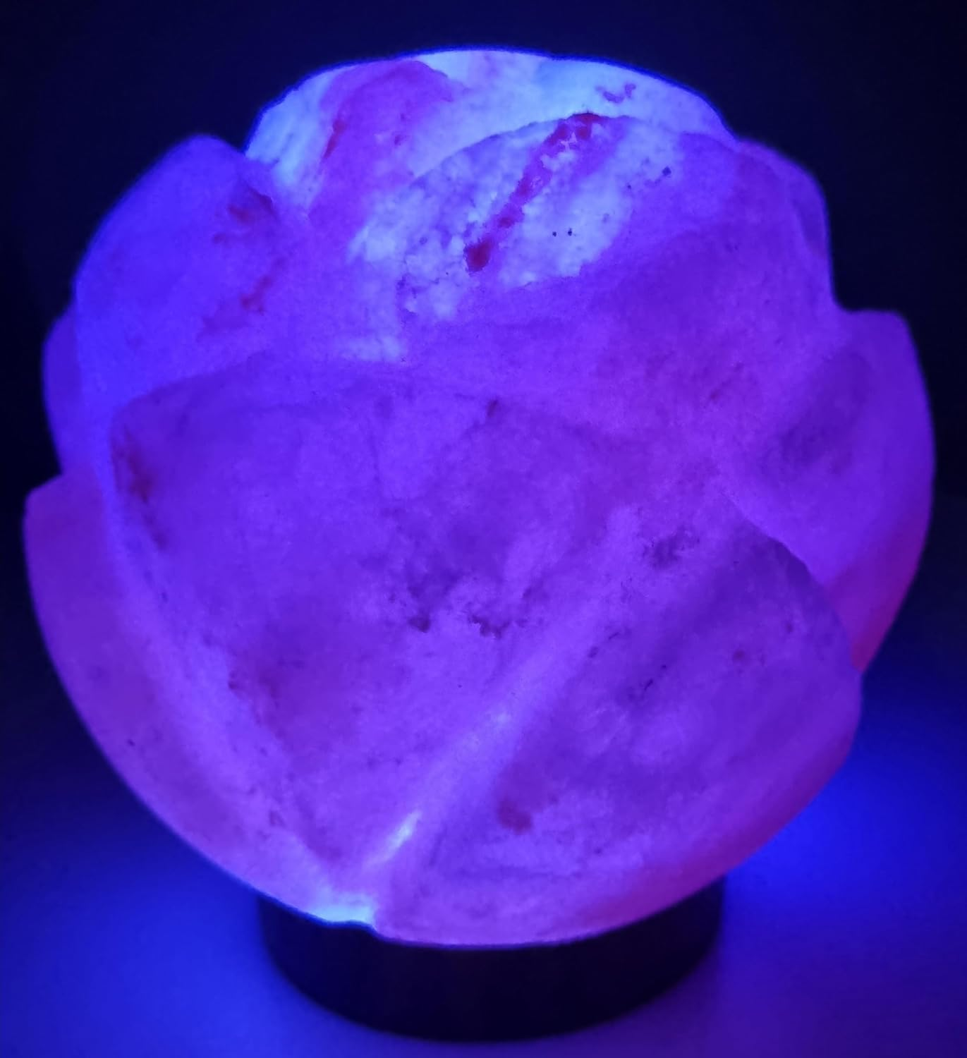 2-3 KG Premium Multi-Colour Rose Salt Lamp 100% Authentic, Handcrafted from the Foothills of the Himalayas Beautifully Hand Craft Lilly Flower Comes with Complete Electric Fitting image number 3