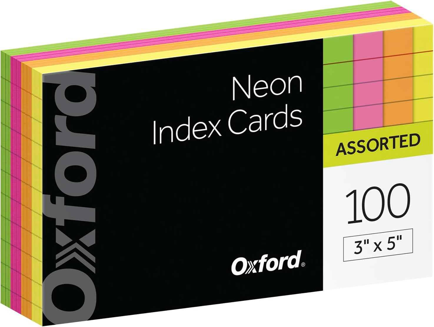 Oxford Glow Index Cards, 3" X 5", Ruled, Assorted Bright Colors, 100/Pack (40279) - 4 X 6 image number 6