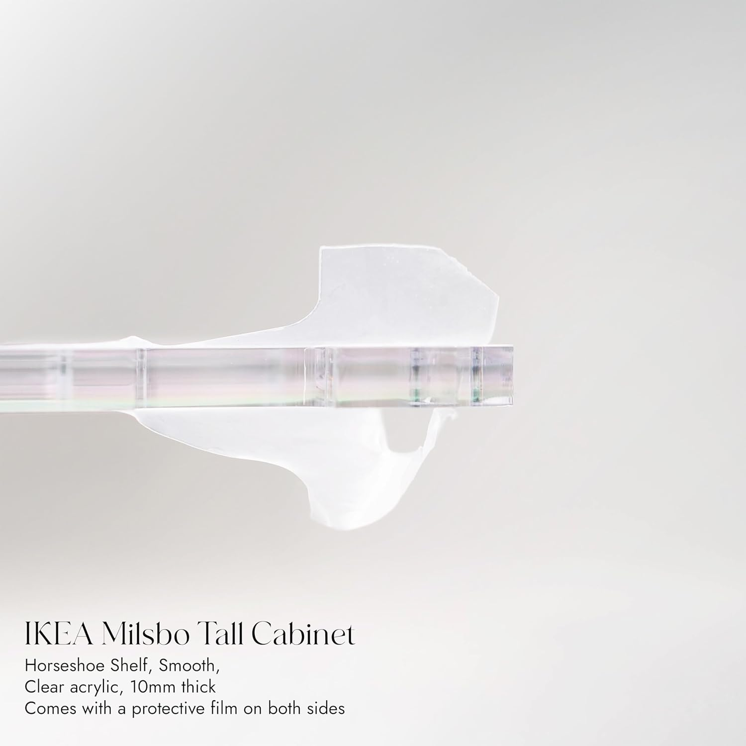 Clear Acrylic Shelves for IKEA Milsbo Tall Greenhouse Cabinet &ndash; 10Mm Thick Horseshoe Shelf image number 6