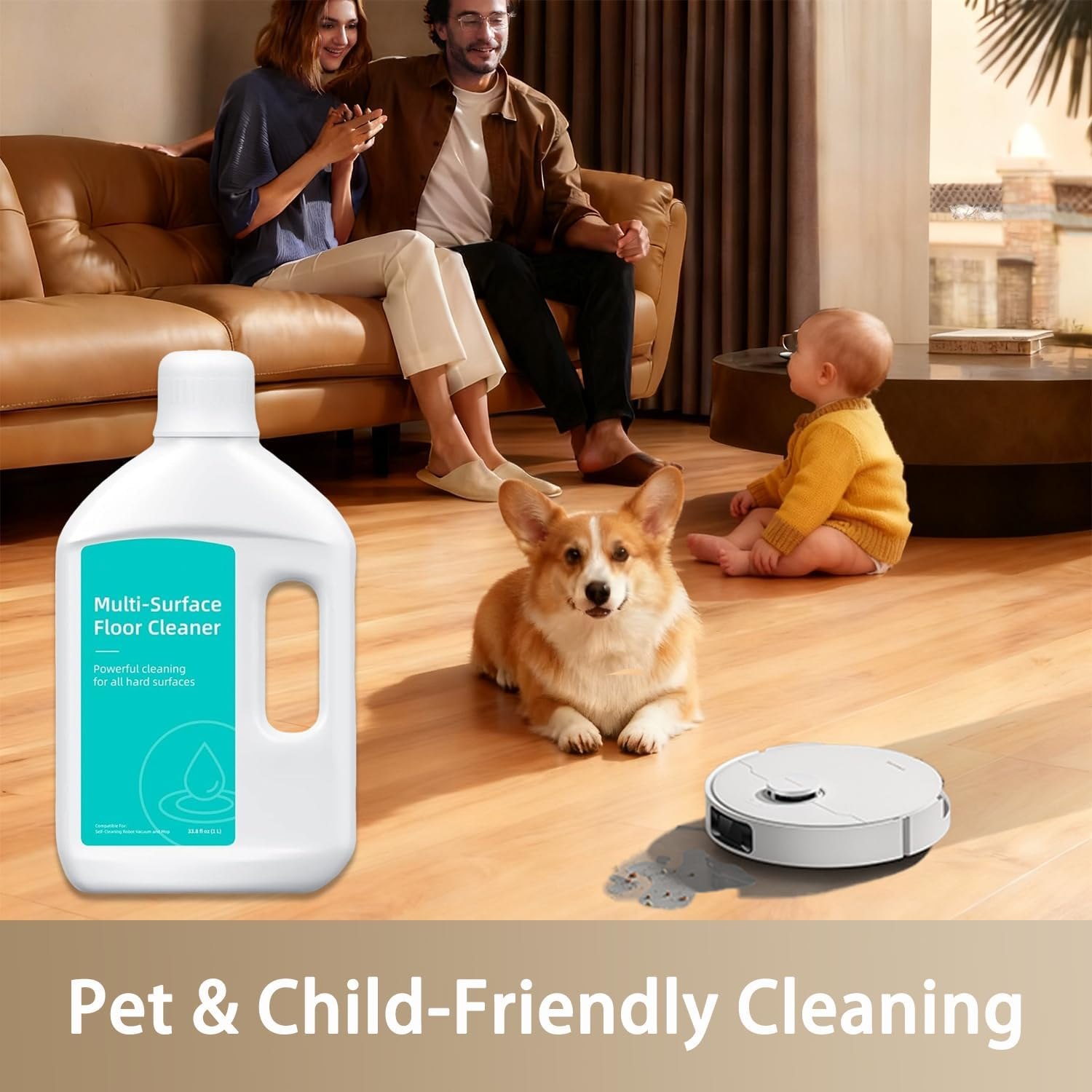 Floor Cleaning Solution Compatible with Dreame Vacuum Floor Cleaner Solution, Residue & Streak Free, Suitable for All Robot Vacuum Multi-Surface Cleaner, Wet Dry Vacuum Cleaner Detergent 1L image number 4