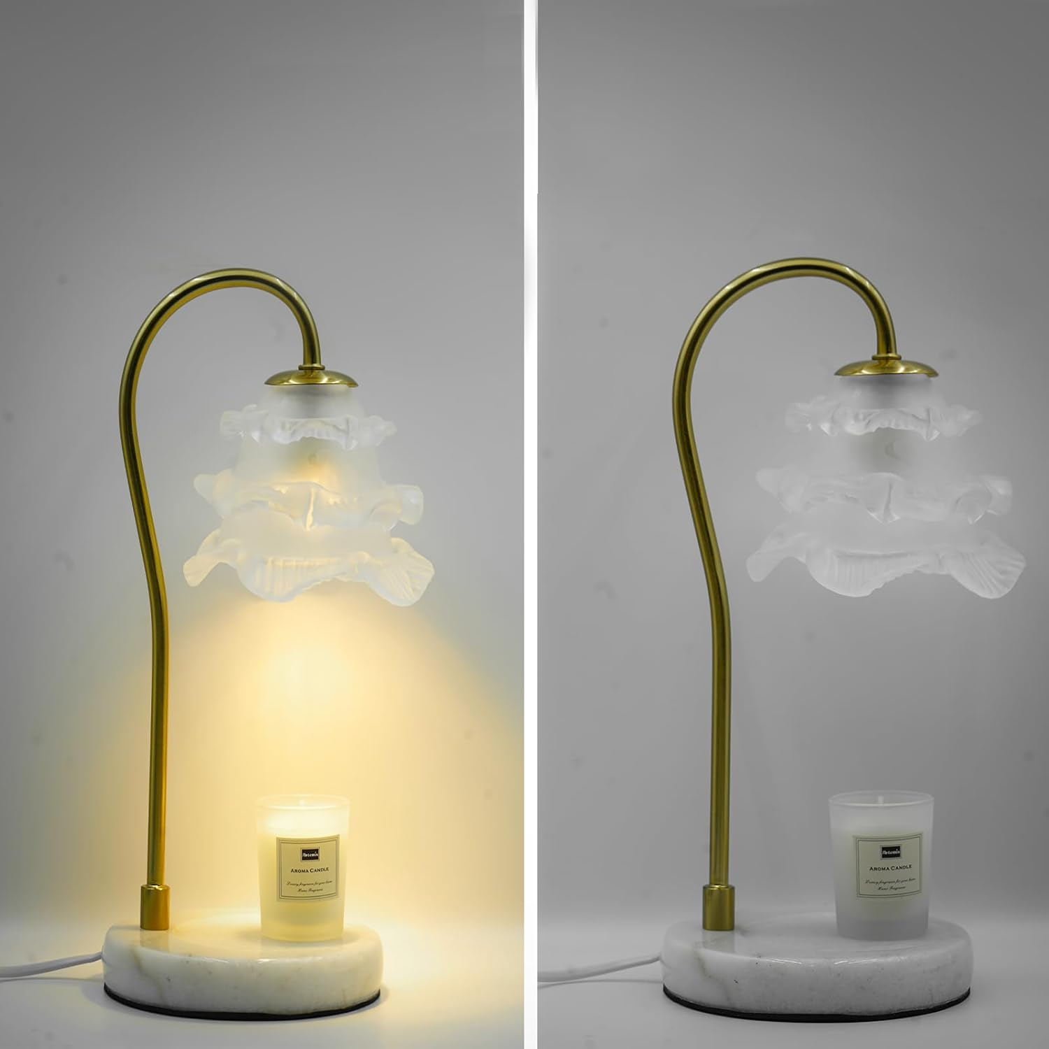 Zycolor Dimmable Candle Warmer Lamp - Adjustable Brightness Wax Warmer with Overheat Protection, LED Candle Holder for Home Decor, Compatible with All Candle Sizes (Send 2 Bulbs) image number 3