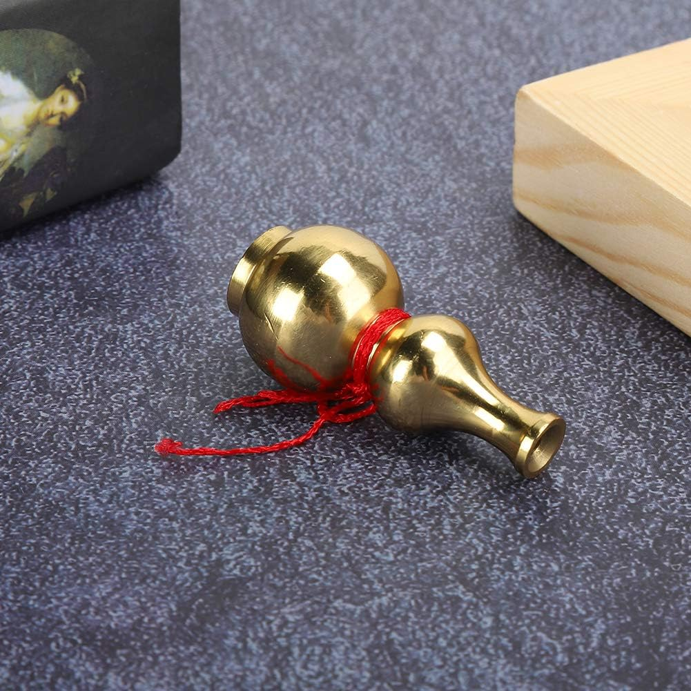 Chinese Good Luck Wu Lou, 1.9 Inches Brass Gourd for Feng Shui, Wu Lou/Hu Lu Gourd/Lou Shui Feng Shui Decor Statue Collectible Figure Charm Amulet, Bring Good Luck, Safty, Wealth image number 6