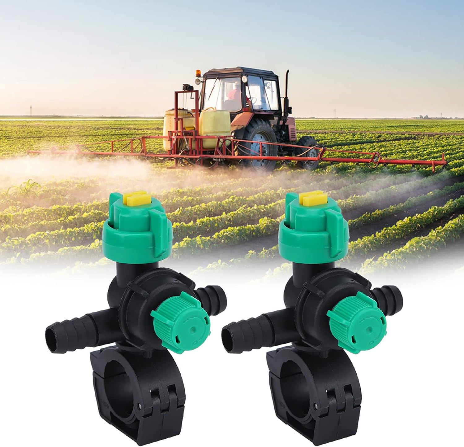 Akozon Misting Nozzle, 2Pcs External Thread Agricultural Sprayer Fan Shaped Spraying Nozzle For image number 2