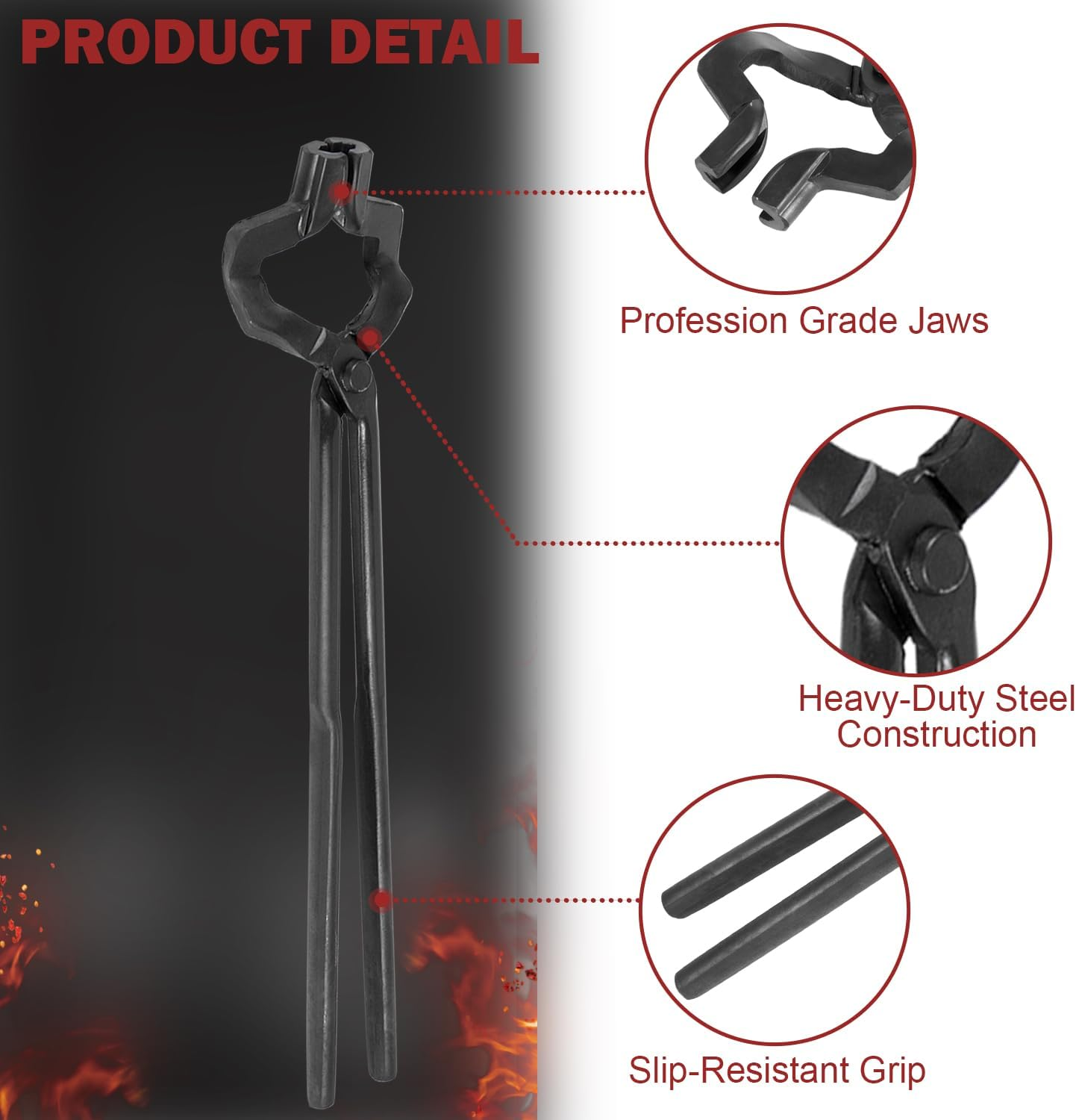 Knife Making Tongs Blacksmith Tongs 16''Z- V-Bit Style Tongs image number 6