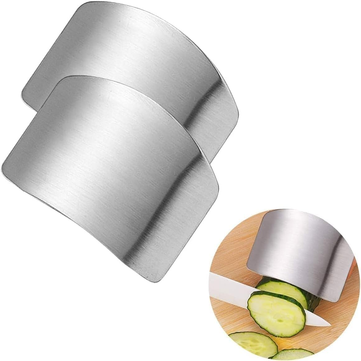 Youerte 2 PCS Finger Guard for Cutting Kitchen Tool Finger Guard Stainless Steel Finger Protector Avoid Hurting When Slicing and Dicing Kitchen Safe Chop Cut Tool image number 1