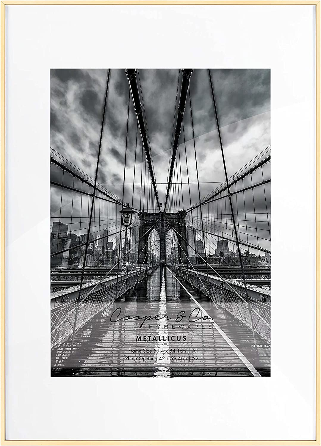 Cooper & Co Set of 2 8X10 Matt to 5X7 Gold Premium Metallicus Metal Photo Frames