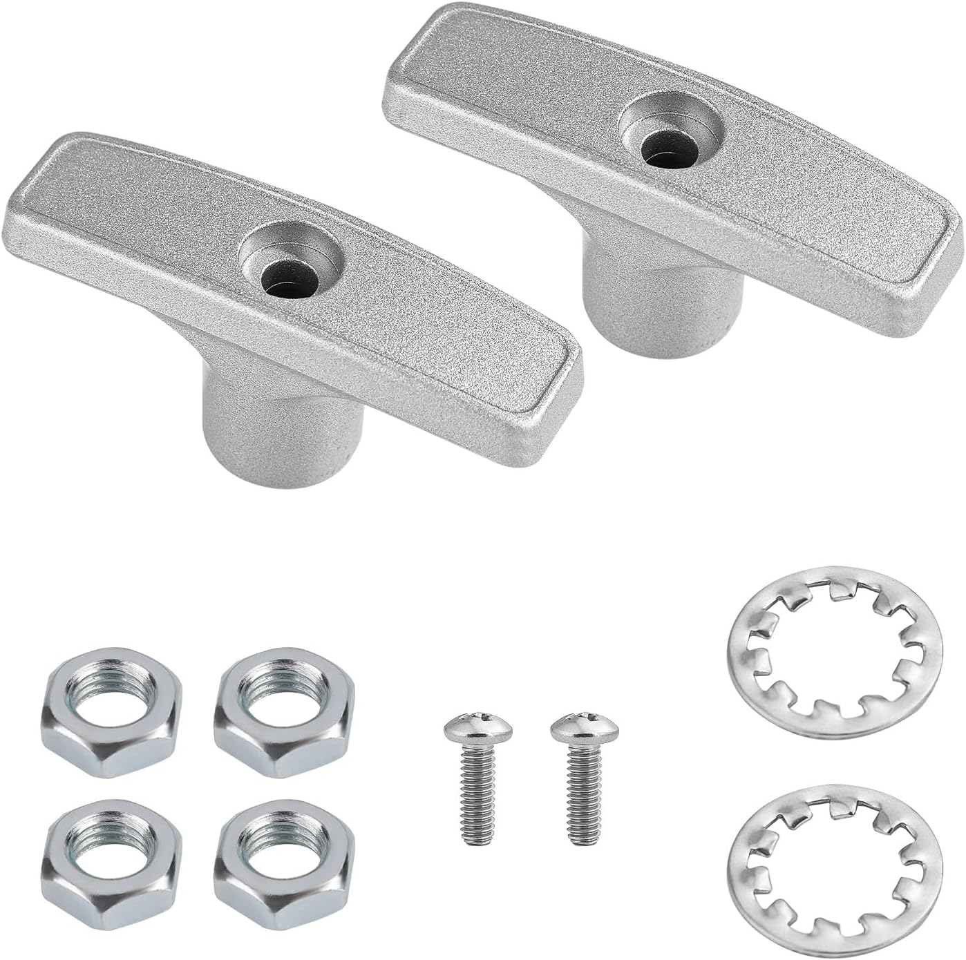 2Pcs RV Waste Valve Handle Replacements, Metal RV Tank Handle Replacement Set with 4 Nuts 2 Screws 2 Gaskets for Camper Sewer Tank Dump Release Valve Extension Rod image number 6