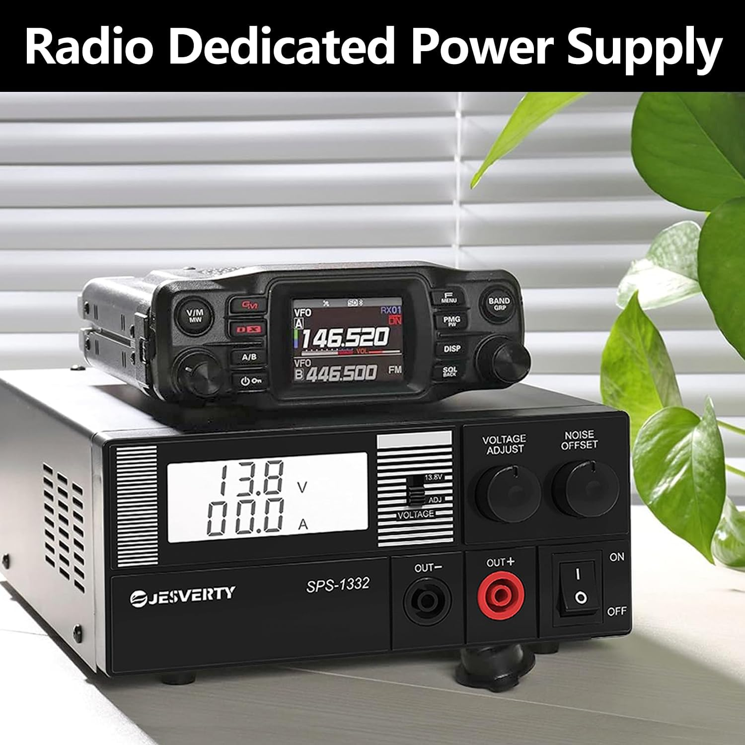 Universal Compact Bench Power Supply- 30 Amp Regulated Home Lab Benchtop Ac-To-Dc Converter 13.8 Volt/9-15Volt, Cooling Fan, Screw Type Terminals - Jesverty SPS-1332 image number 2