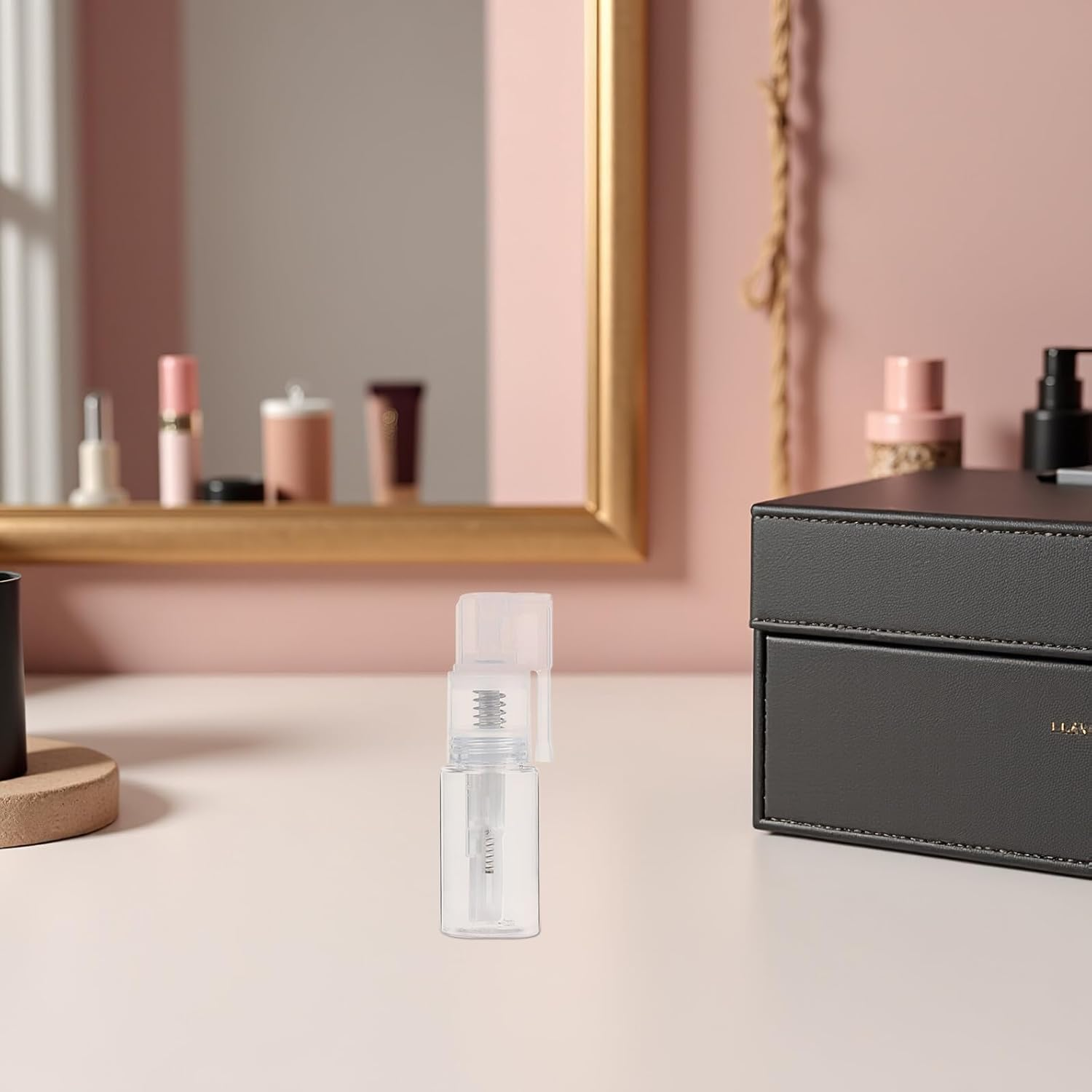 TOPPERFUN 2Pcs Clear Refillable Spray Bottles Ergonomic Mist Sprayer for Medical Powder and Oral Use Travel Makeup Liquid Container for Outdoor Sub Bottles