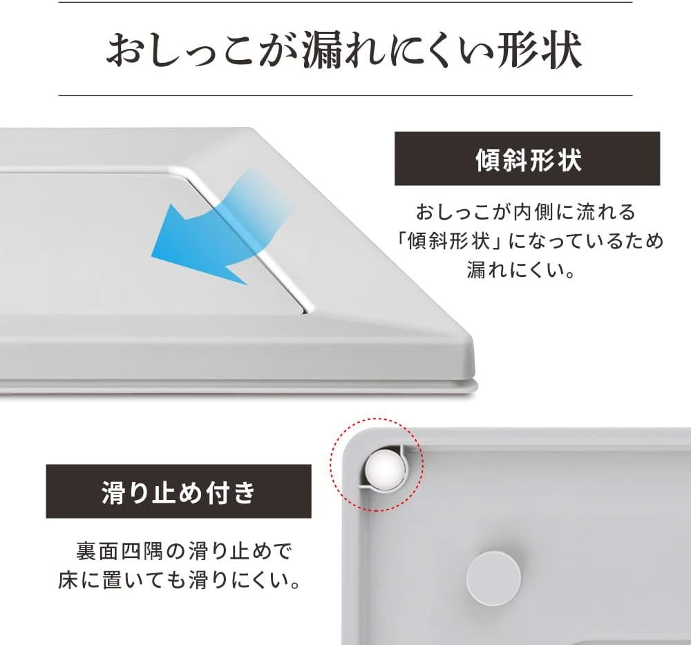 Iris Ohyama Dog Toilet, Square Dog Tray, Just Pinch Magnet, Regular, Light Gray, Washable image number 6