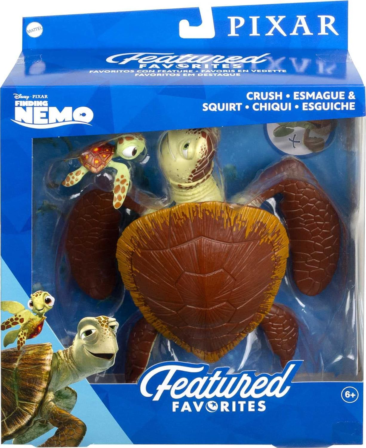 Disney Pixar Featured Favorites Crush & Squirt Finding Nemo Collectable Turtle Figures, Highly Posable with Authentic Look, Collectors Gift Ages 6 Years & Up image number 5