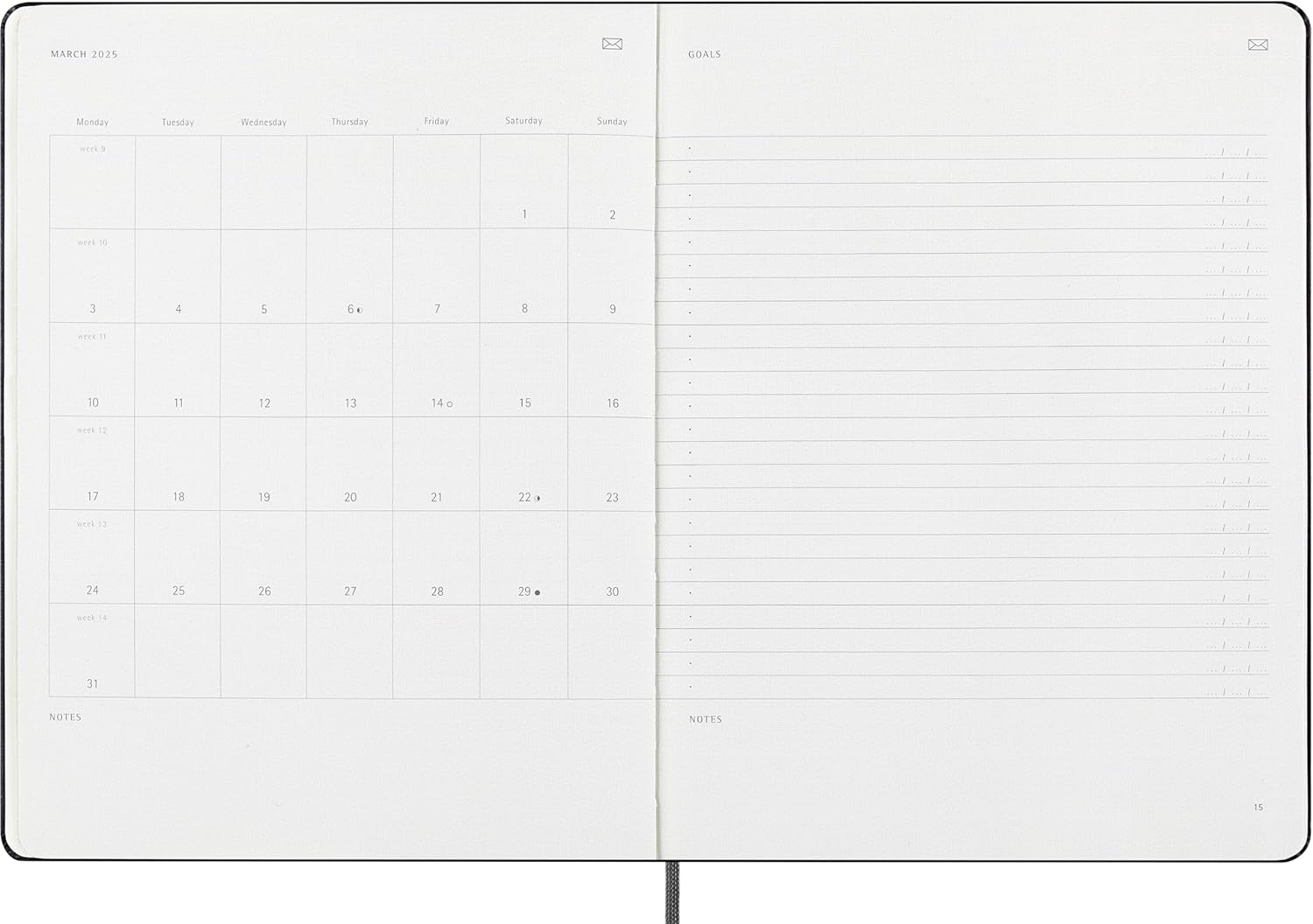 Moleskine 12 Month 2025 PRO Smart Weekly Vertical Planner, Hard Cover, XL (7.5" X 9.5") Black - Compatible with Moleskine Pen+ (Sold Separately) & App image number 4