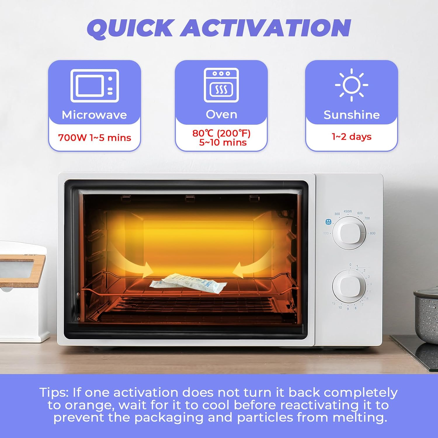 CLEVAST Silica Gel Packets Desiccant Packs for Storage 10 Gram 30 Packets, Silica Packets for Moisture Control, Food Grade Safe, Rechargeable Moisture Absorbers Dehumidifier for Spices Jewelry Storage image number 3