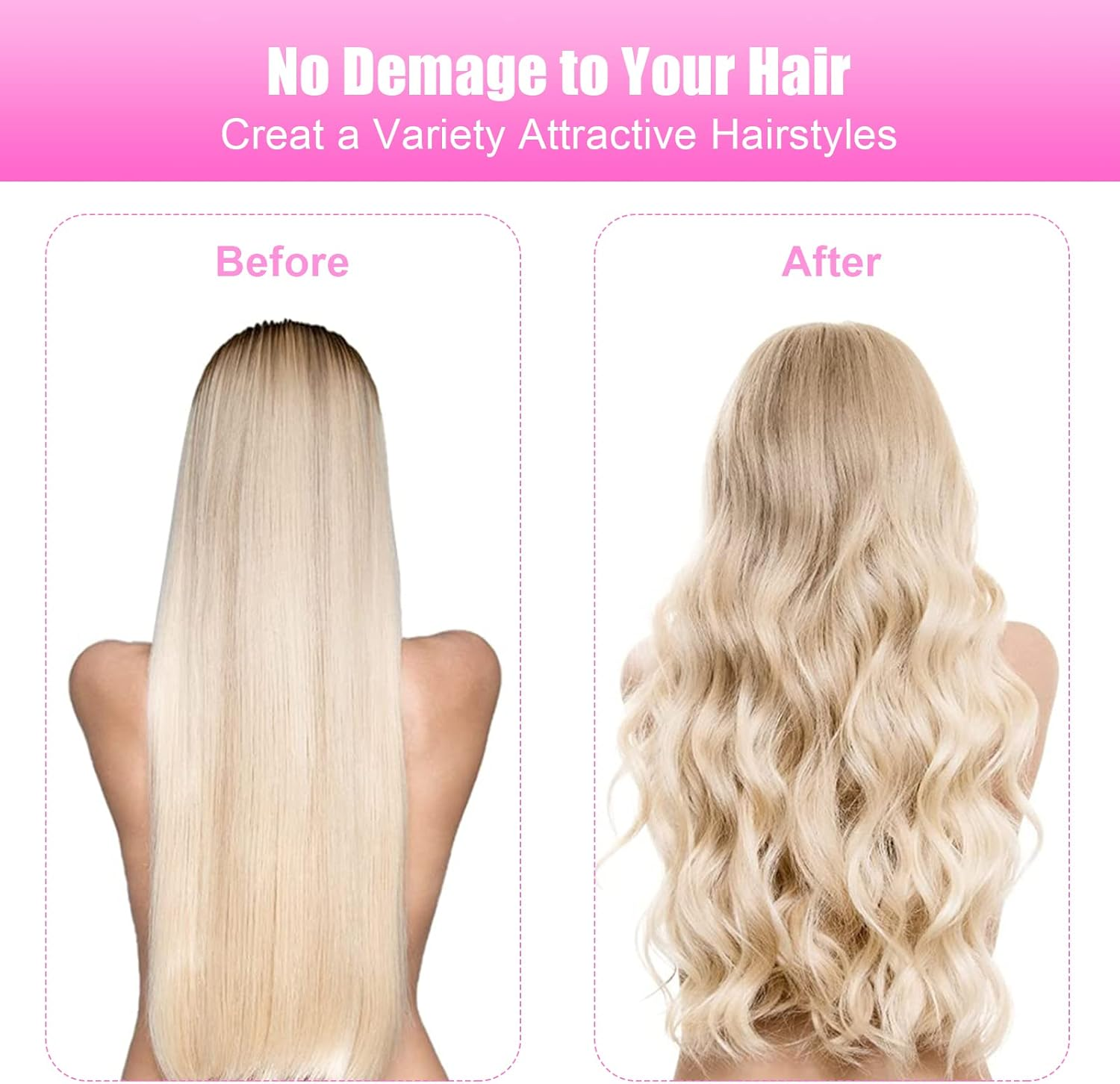 RANJIMA Overnight Hair Rollers, Pack of 30, Large Curls, 55 Cm Spiral Curls, Waves without Heat, Curlers with Styling Hooks, Heatless Hair Curler for Long Hair, Short Hair