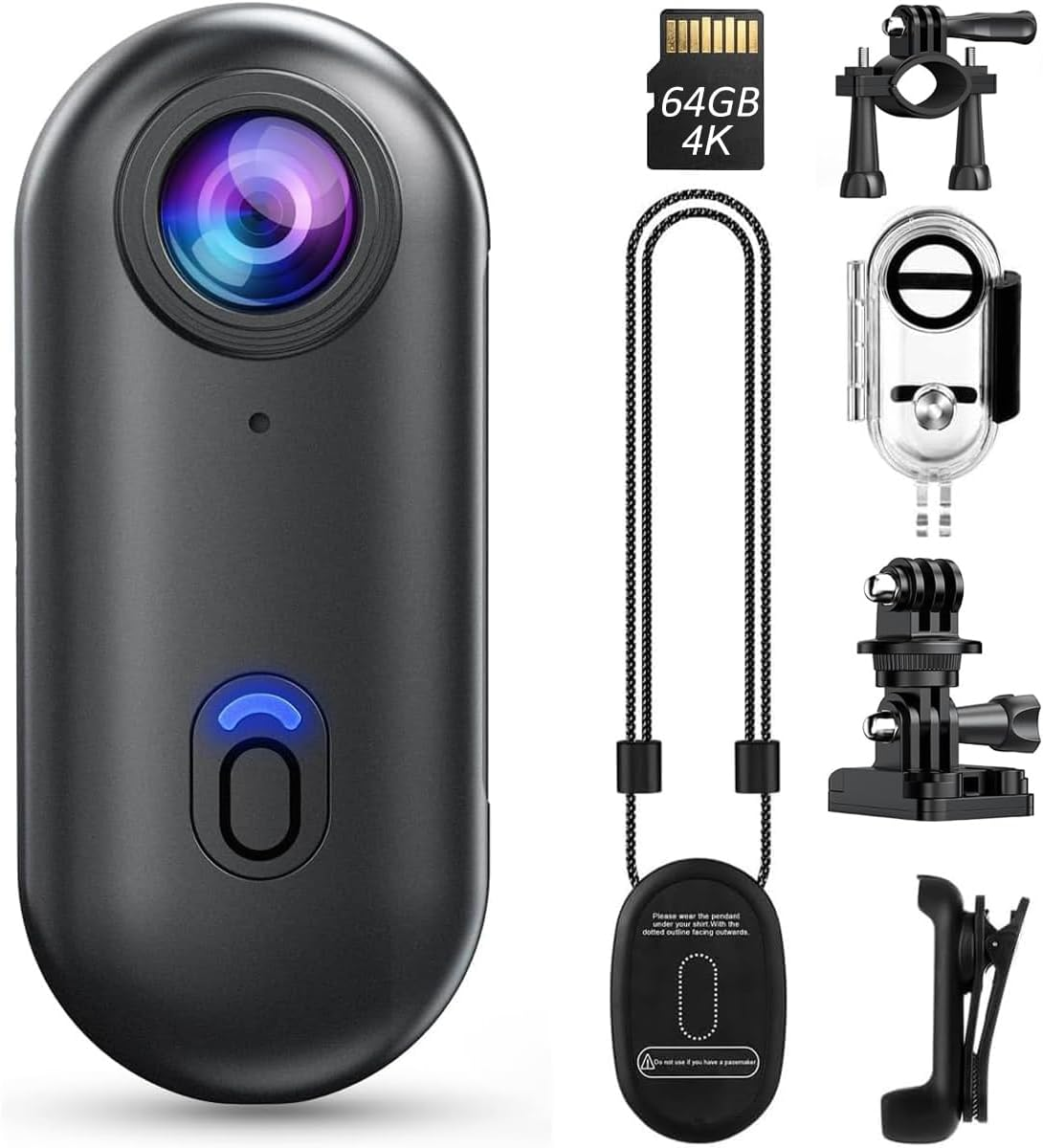 POV Pro 4K Wearable Thumb Camera, Rideview POV Camera with Spring Clip, Portable Mini Body Cam for Vlogging, Helmet Cam for Motorcycle Cycling Travel Pet Walking Sports image number 3