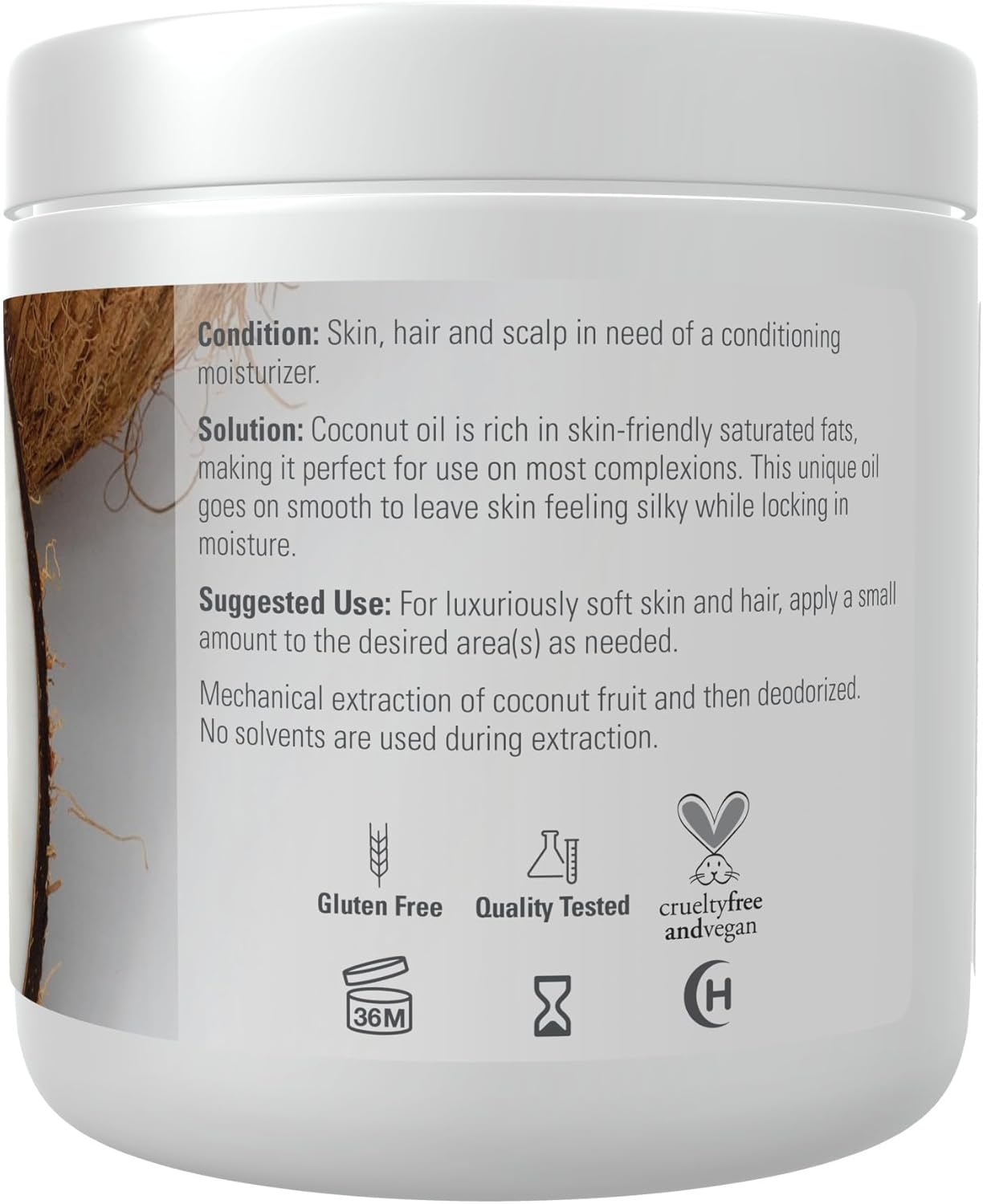 NOW Solutions, Coconut Oil, Naturally Revitializing for Skin and Hair, Conditionin Moisturizer, 7-Ounce